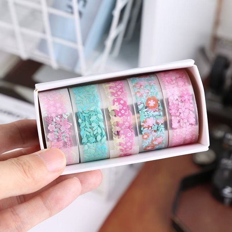 Flower sticker tape roll