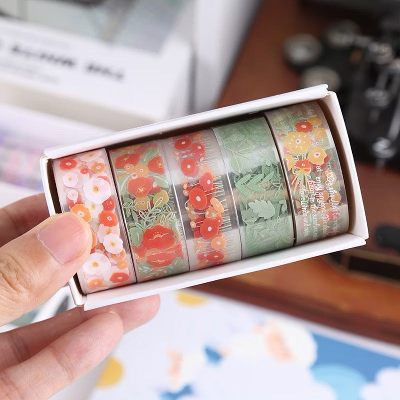 Flower sticker tape roll