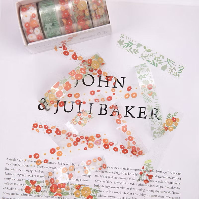 Flower sticker tape roll