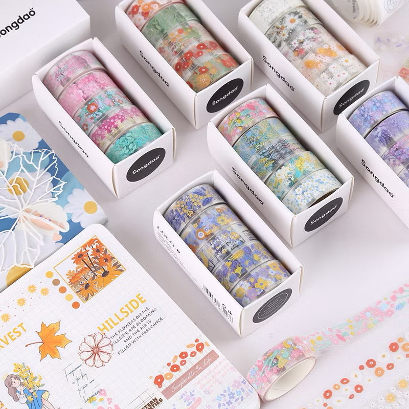 Flower sticker tape roll