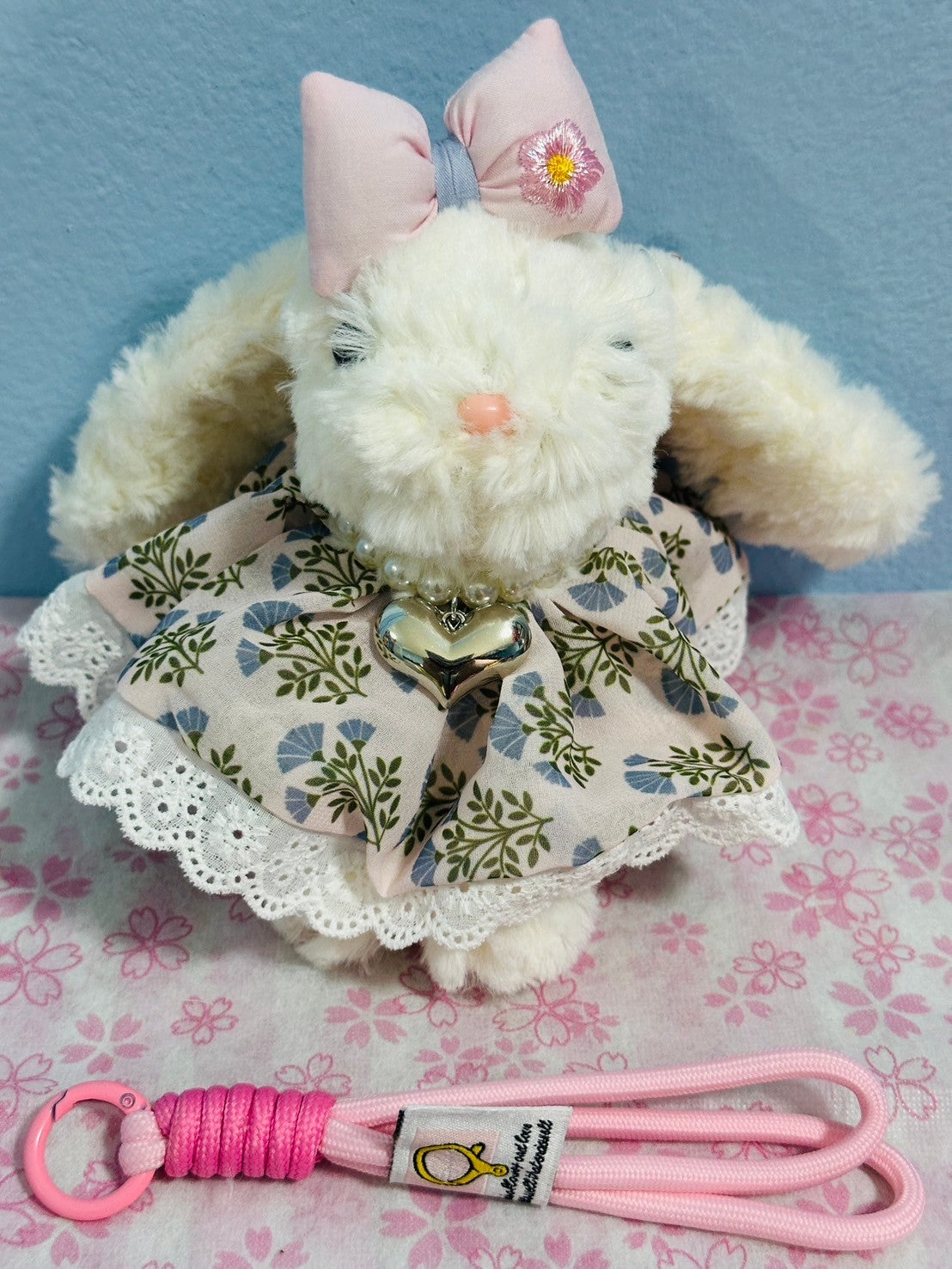 Rabbit Plush With Strap 8 inches